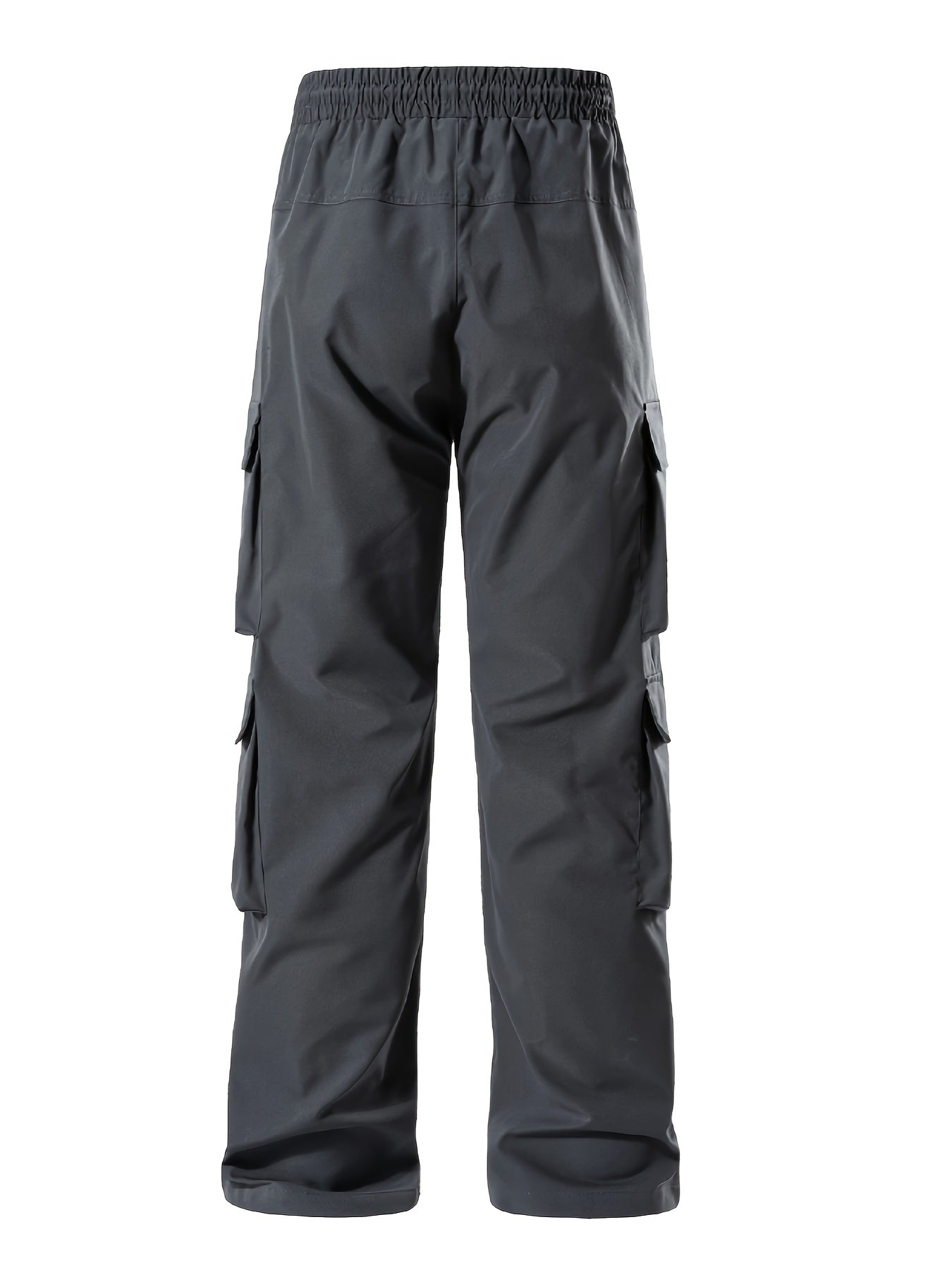 Mens Comfortable Loose Solid Cargo Pants - Multiple Spacious Pockets, Adjustable Casual Drawstring Waistband, Comfortable Loose Fit - Perfect for Outdoor Enthusiasts and Adventurers