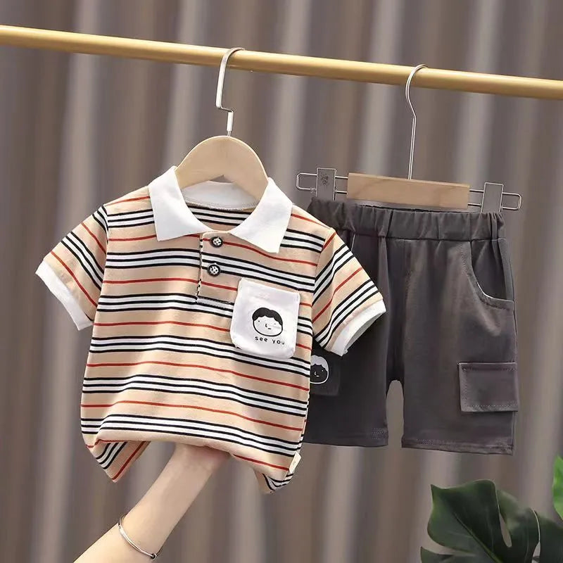 Baby Clothes Set T-Shirt Shorts Toddler Casual Clothing Kids Tracksuit Children Boys Cartoon 2Pcs/set