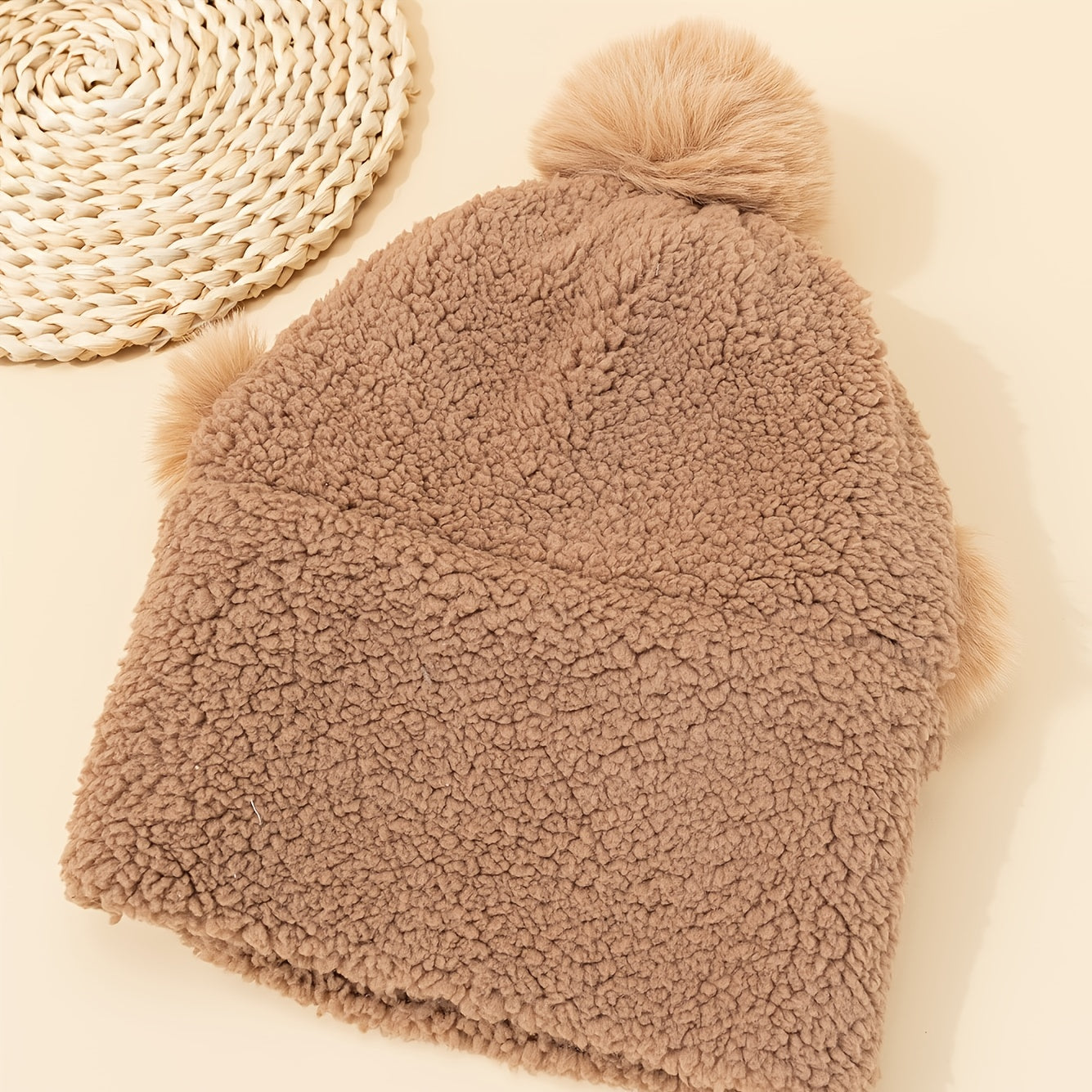 Kids Plush Thickening Cute Warm Hat Scarf Autumn And Winter
