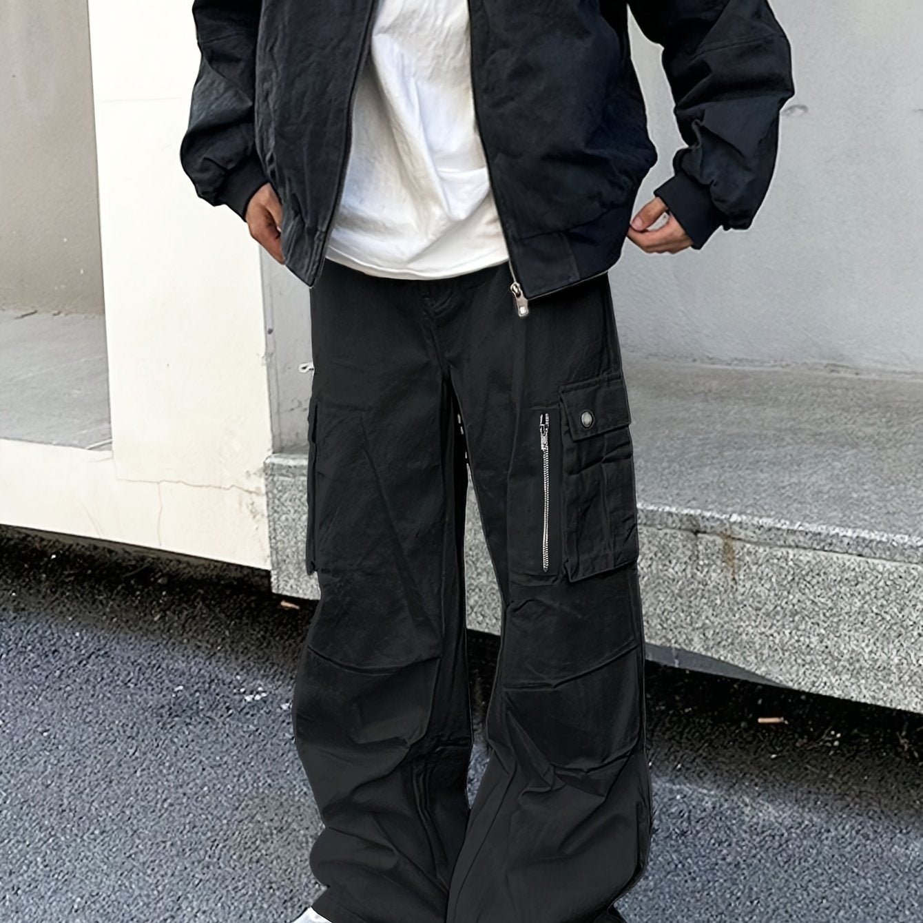Men's Comfort Fit Classic Cargo Pants - Multi-Pocket, Loose Drawstring, Breathable, Water-Resistant, Skateboarding, Street, Outdoor Camping, Travel, Hiking, and Everyday Wear