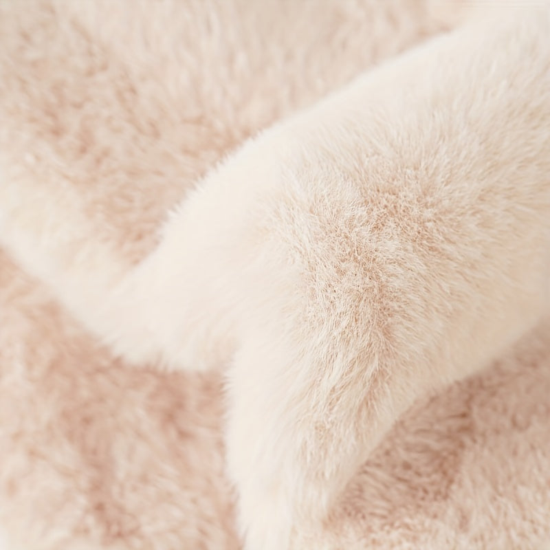 1pc Simple Cute Round Neck Children's Solid Color Fur Scarf For Autumn And Winter