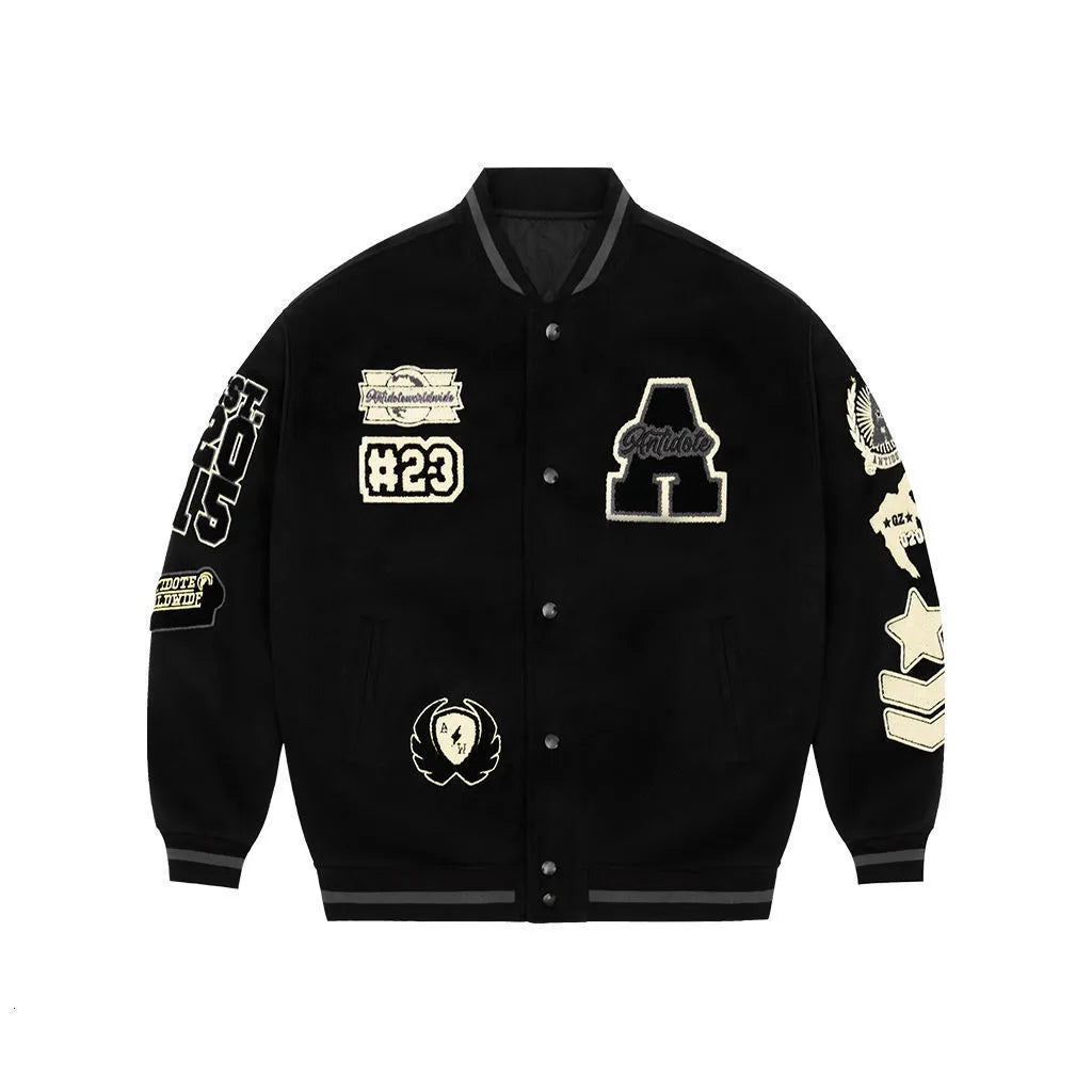 Jackets Men's Spring and Autumn Baseball Uniform Y2K Retro Trend Leather Jacket Heavy Industry Embroidery White Short Coat Ins