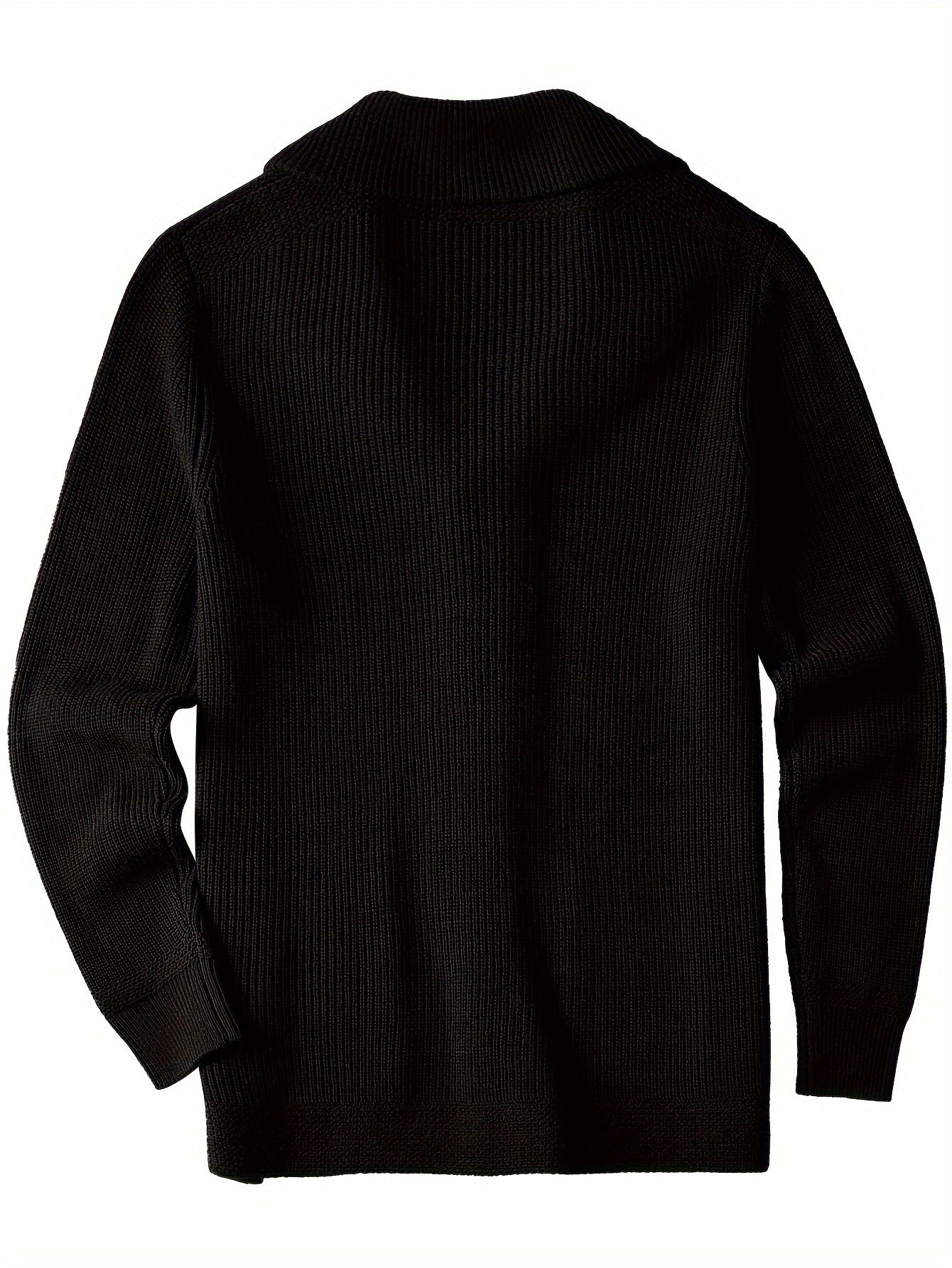Plus Size Mens Soft Knit Cardigan Sweater - Classic Shawl Collar, Warm and Cozy with Pockets - Elegant Coat Style for Winter and Fall Seasons