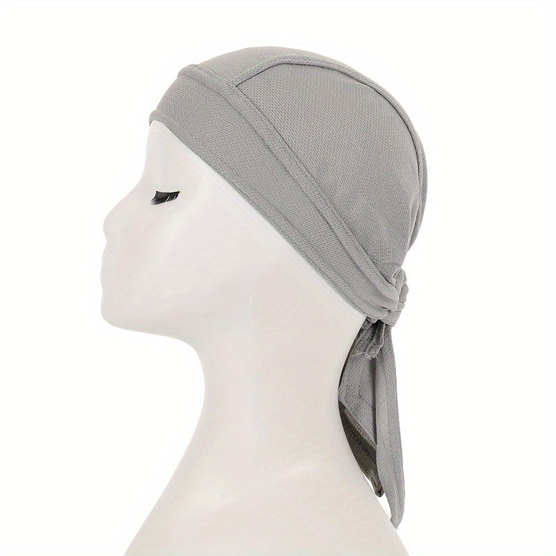 Breathable & Durable Mesh Pirate Bandana Hat - Lightweight, Stylish Vintage Hijab for Cycling, Sports & Hip Hop Fashion