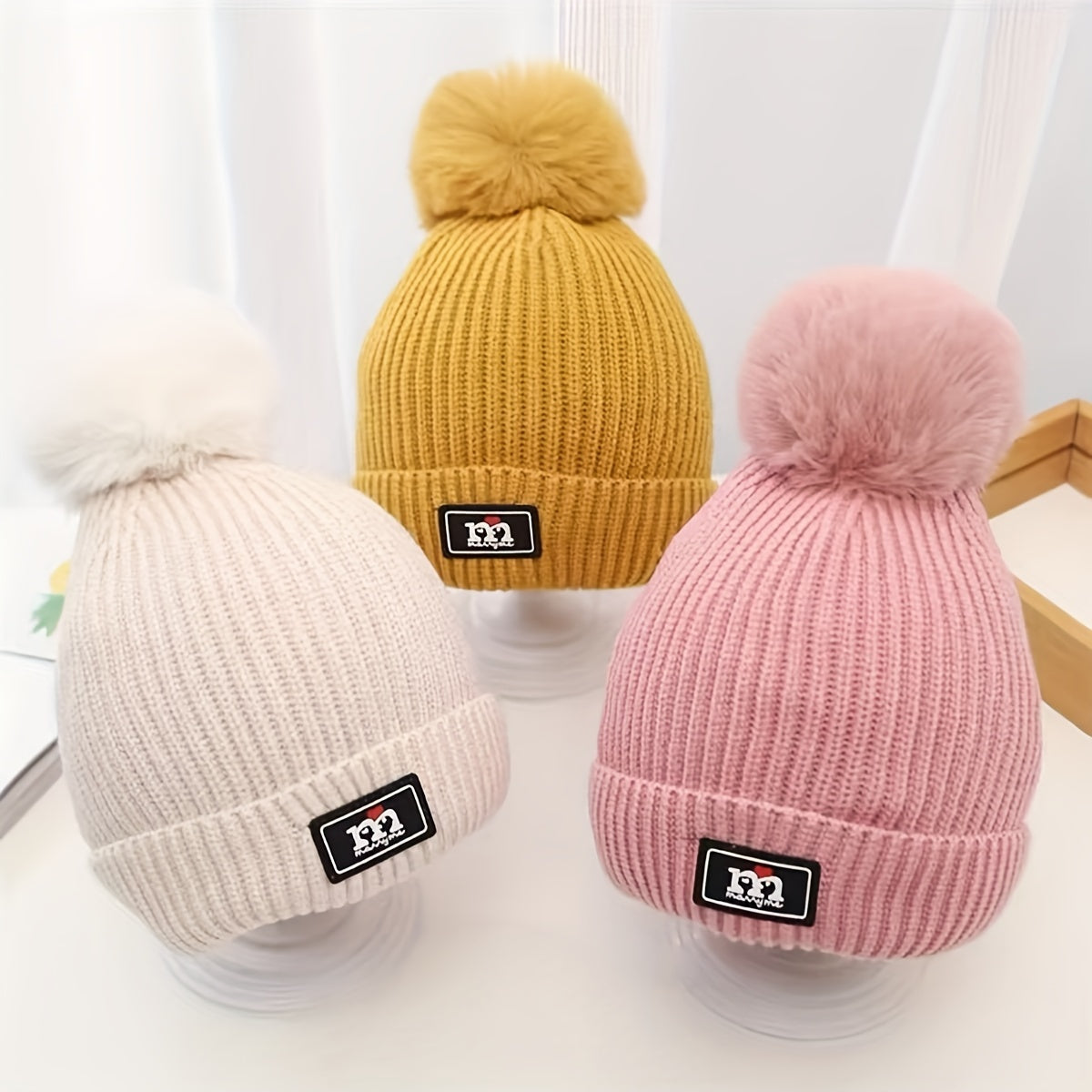 2pcs+1pair Children's Scarf & Hat & Gloves Set, Autumn And Winter Baby Warm Fleece Lined Gloves, Boys And Girls Knitted Hat