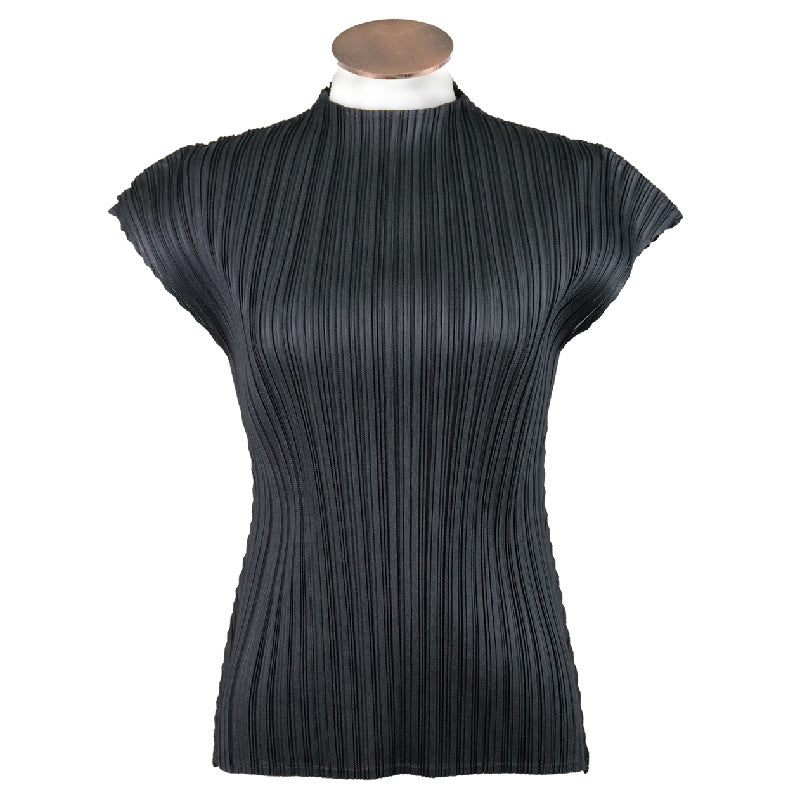 Miyake summer classic simple loose small fly sleeve t-shirt thin top women's clothing one piece hair