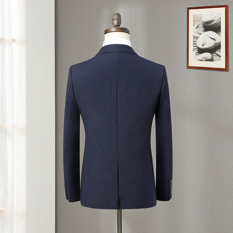 LOVECCR New Men's Brand Cut-off Suit Suit in Blue Flat Collar Elegant Fashion Slim Wedding Dress Best Man