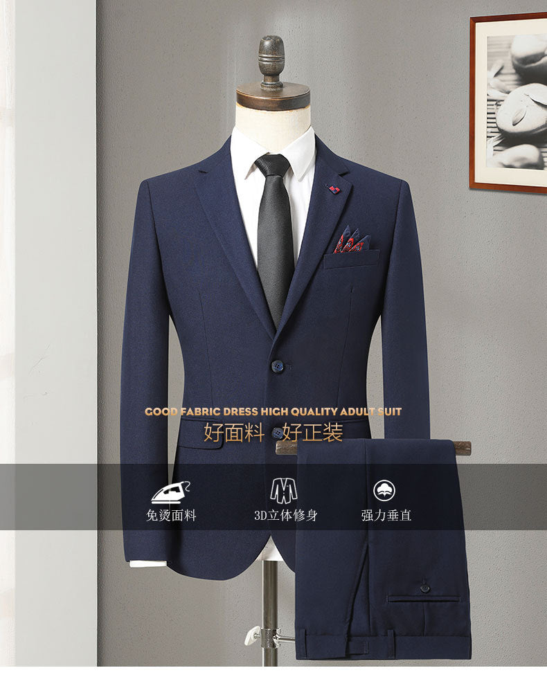 LOVECCR New Men's Brand Cut-off Suit Suit in Blue Flat Collar Elegant Fashion Slim Wedding Dress Best Man
