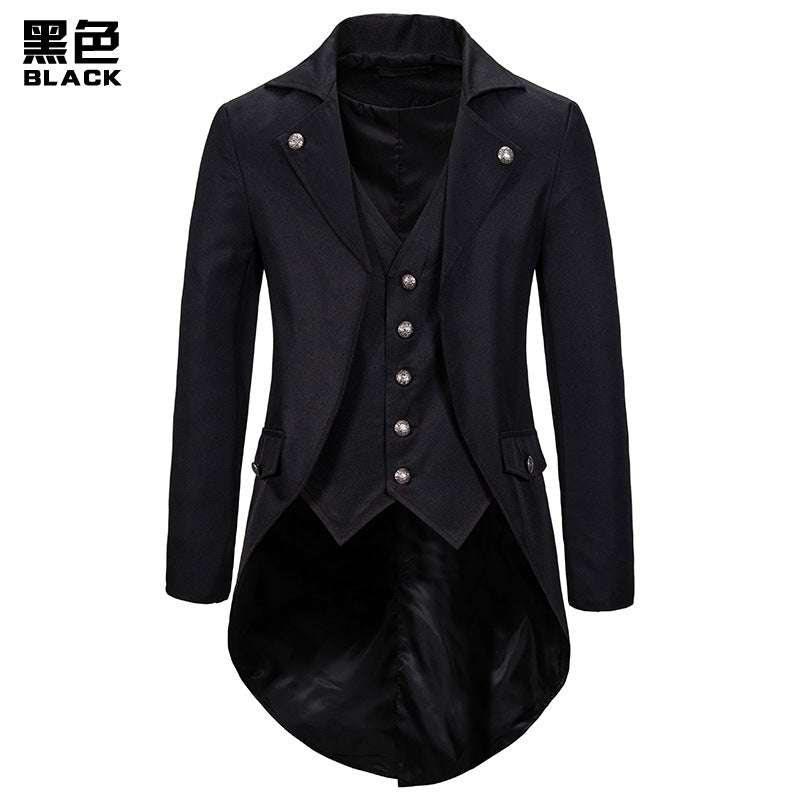 LOVECCR European and American Style Men's Clothing Autumn and Winter Evening Dress Swallowtail Men's Lapel Suit F01