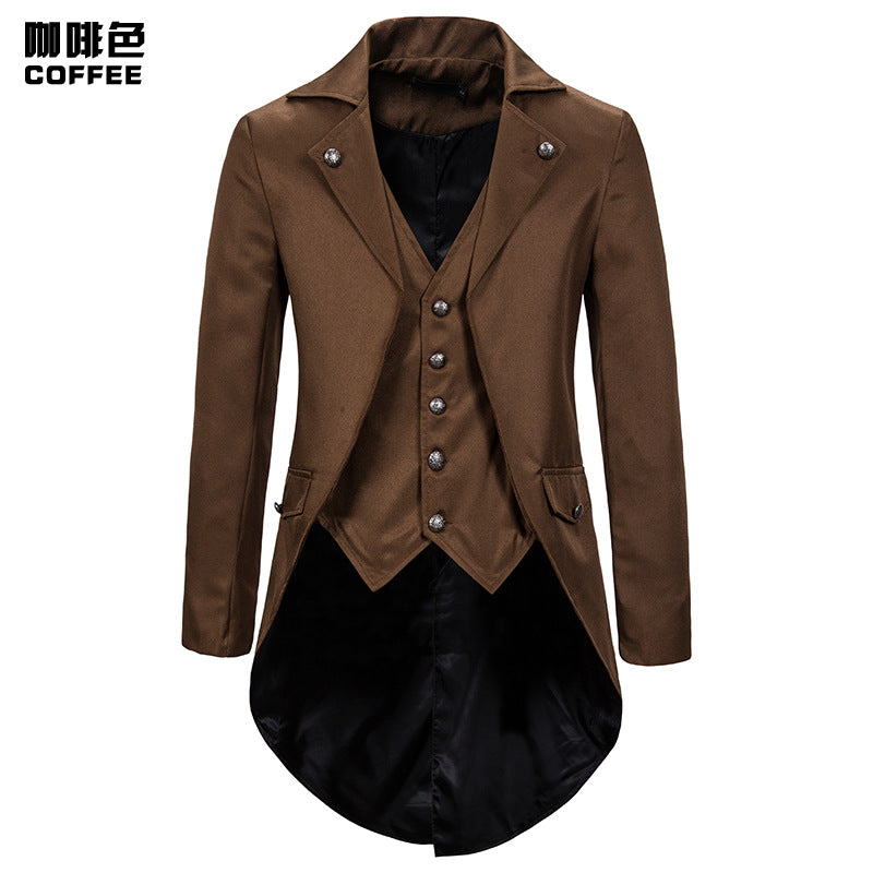 LOVECCR European and American Style Men's Clothing Autumn and Winter Evening Dress Swallowtail Men's Lapel Suit F01