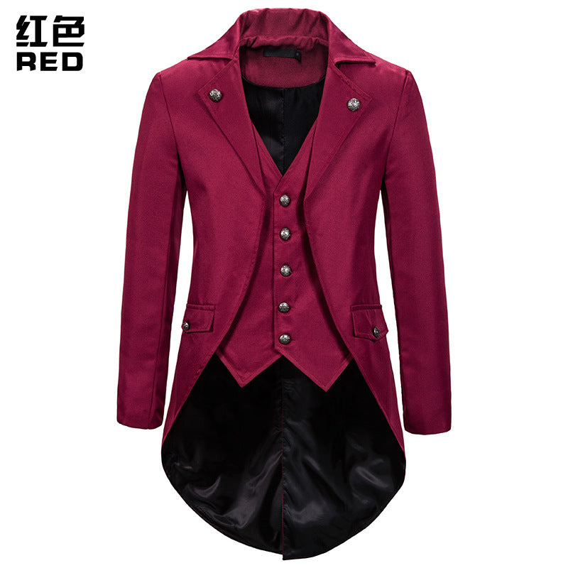 LOVECCR European and American Style Men's Clothing Autumn and Winter Evening Dress Swallowtail Men's Lapel Suit F01