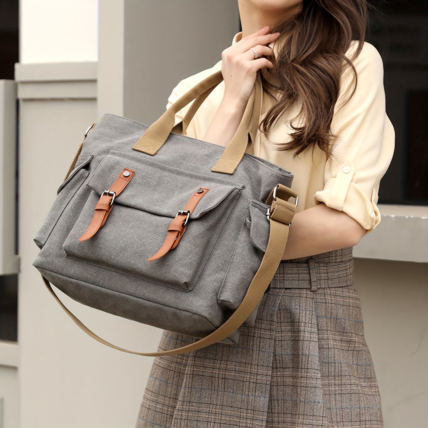 Large Canvas Tote Bags Hobo Crossbody Bag Purse for Women Vintage Casual Travel Shoulder Bags Handbags for Girl Beach Camping Park Messager Bag