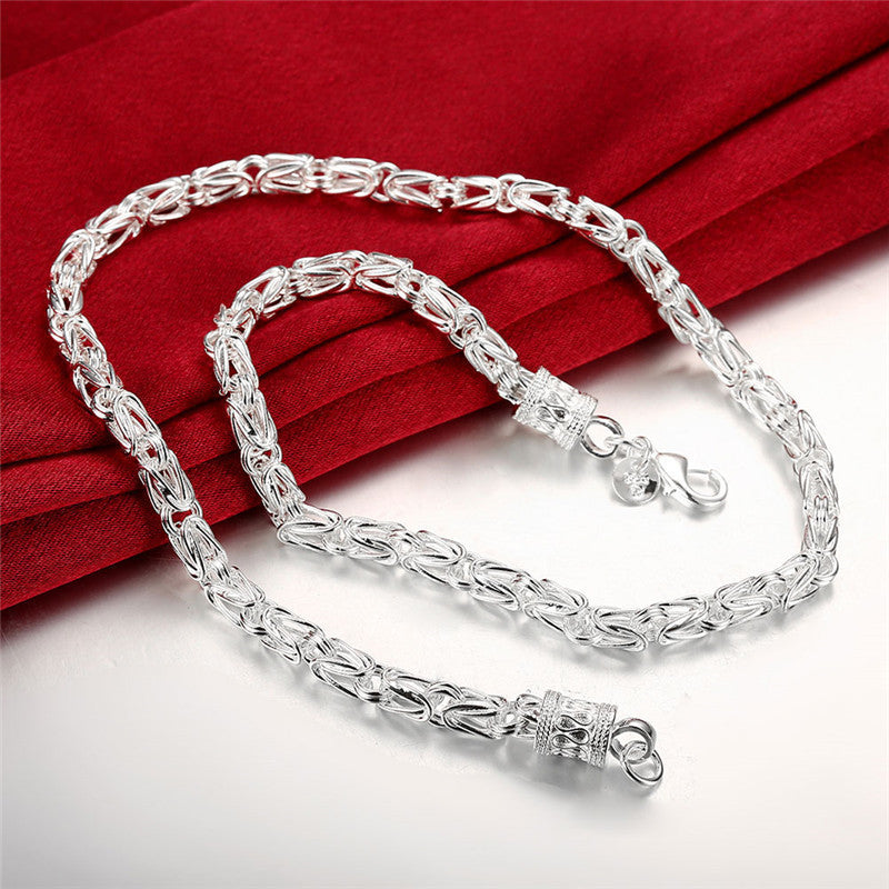Silver Plated Dragon Head Necklace Men's Hot Selling Necklace Foreign Trade HOTan and NEWn Fashion Silver Accessories Silver Plated Ornament