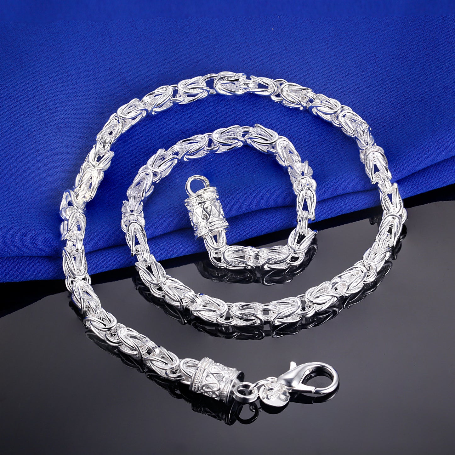 Silver Plated Dragon Head Necklace Men's Hot Selling Necklace Foreign Trade HOTan and NEWn Fashion Silver Accessories Silver Plated Ornament