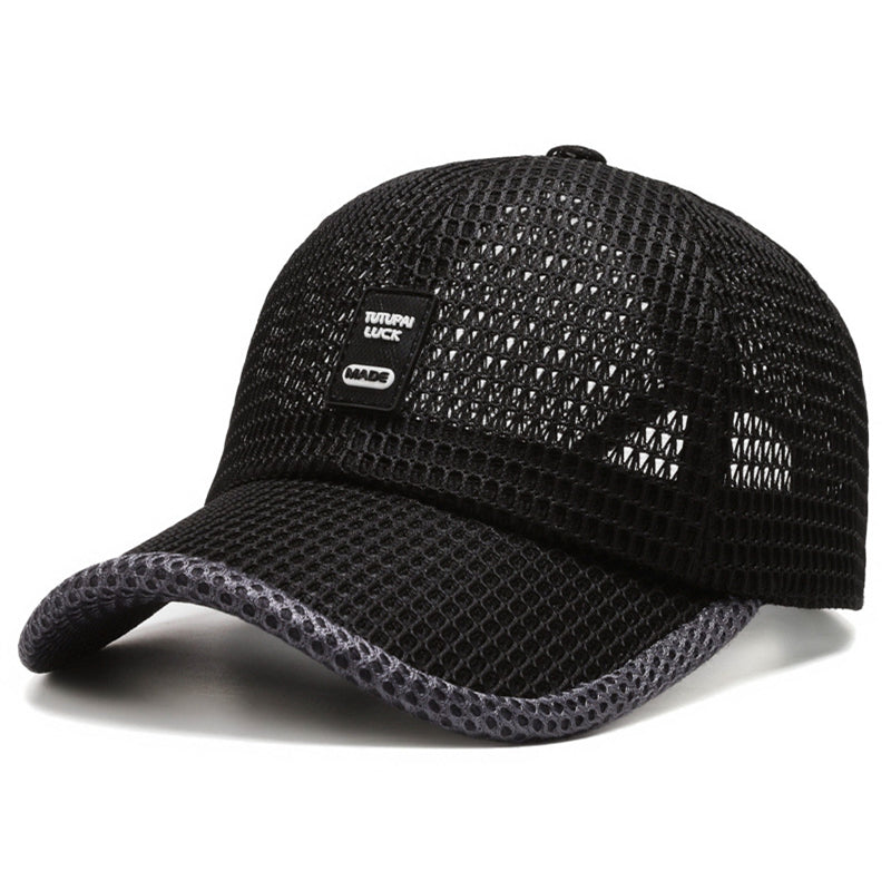 Mens Ventilated Mesh Baseball Cap - Lightweight & Sun Protective Dad Hat for Outdoor Adventures - Stylish Snapback Trucker Cap with Adjustable Fit
