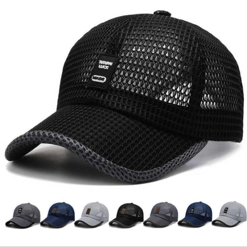 Mens Ventilated Mesh Baseball Cap - Lightweight & Sun Protective Dad Hat for Outdoor Adventures - Stylish Snapback Trucker Cap with Adjustable Fit