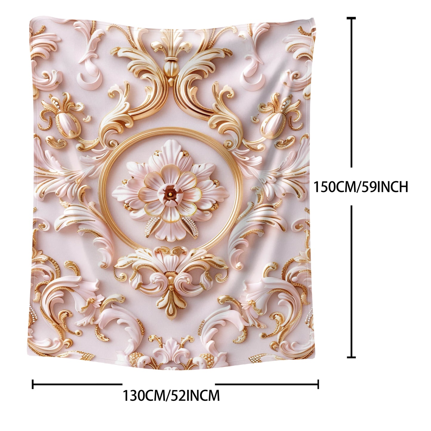 1pc Pink Flower Print Flannel Blanket, Soft And Comfortable Throw Blanket Bed, Sofa, Office, Gift, Camping And Travel, Warm Lightweight Blanket For All Seasons