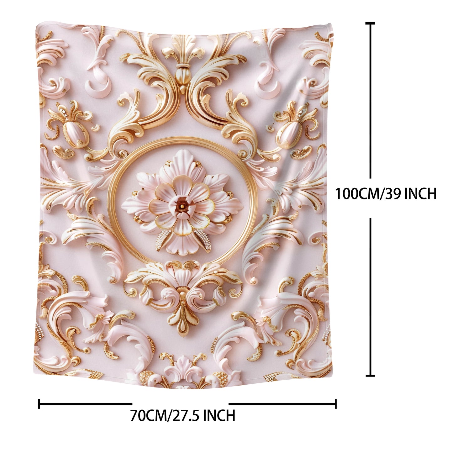 1pc Pink Flower Print Flannel Blanket, Soft And Comfortable Throw Blanket Bed, Sofa, Office, Gift, Camping And Travel, Warm Lightweight Blanket For All Seasons