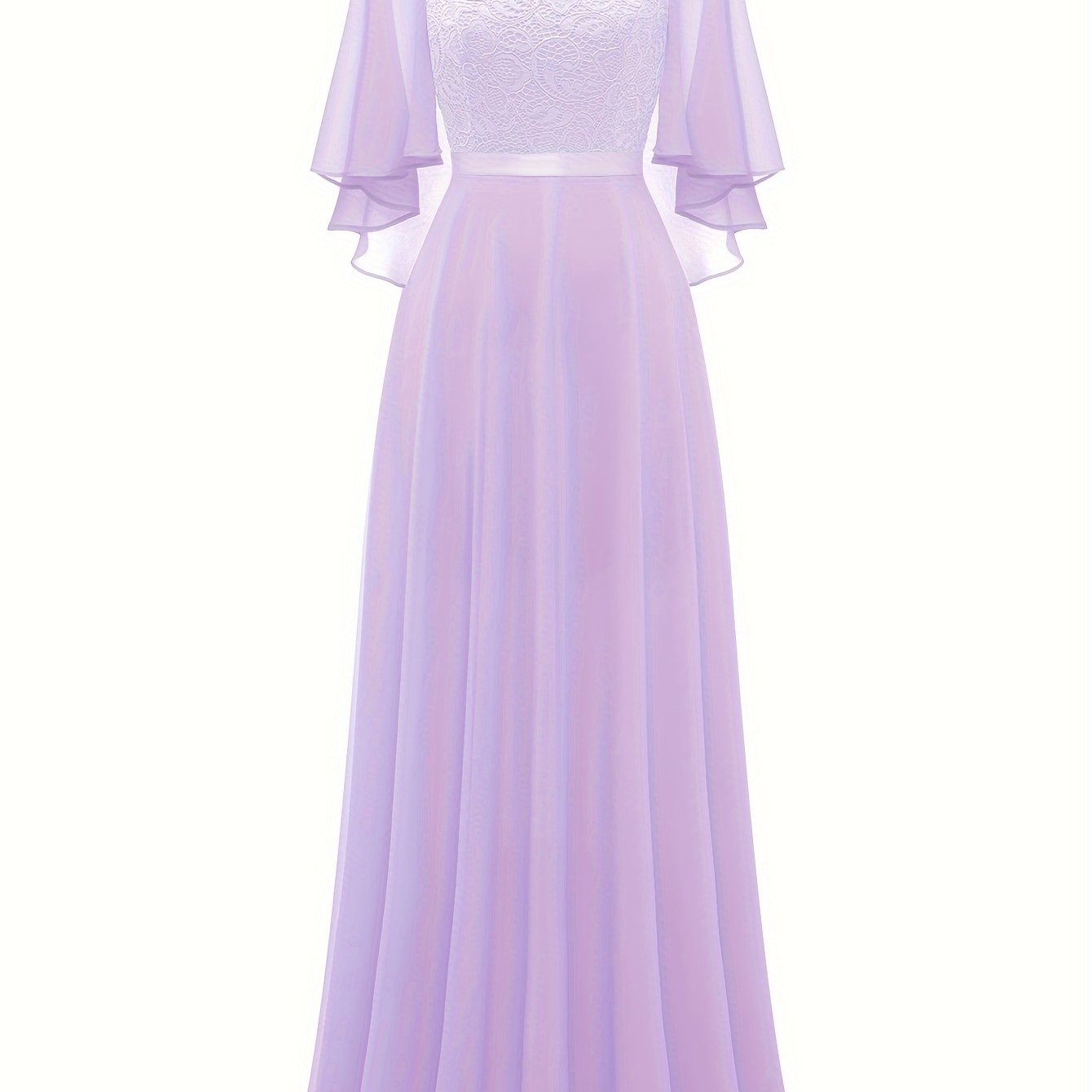 LOVECCR Timeless Solid Lace Aline Bridesmaid Dress - Chic Crew Neckline, Flattering Wedding Party Gown - Premium Womens Fashion
