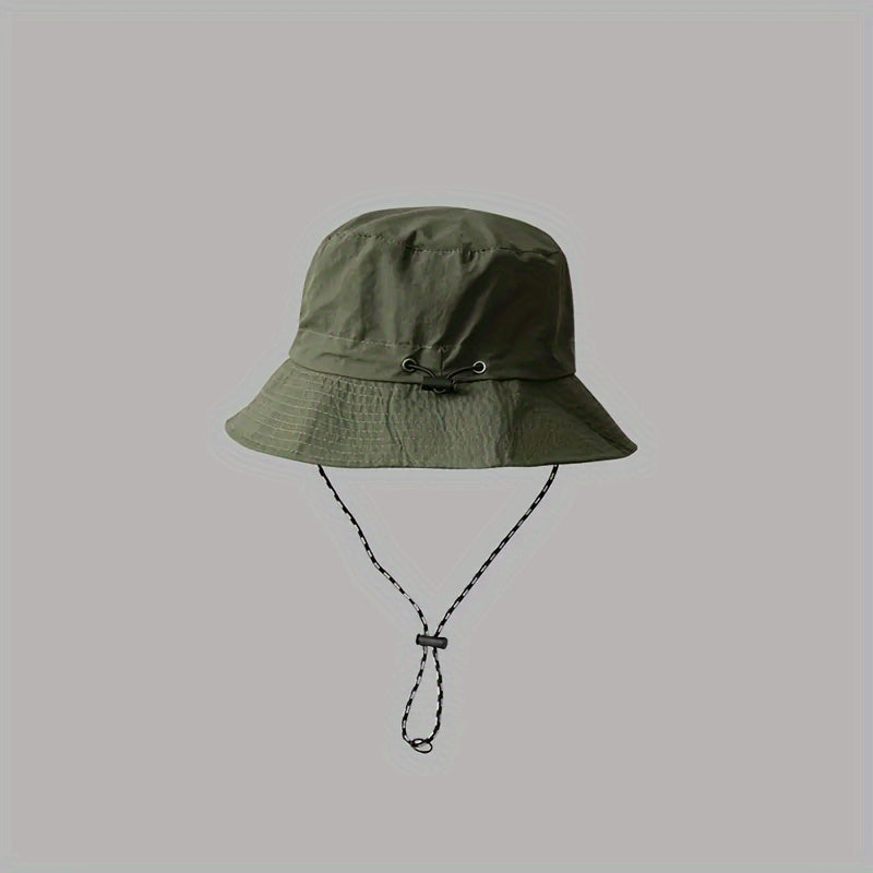 1pc Foldable Portable Sunshade Bucket Hat - Waterproof, Quick Drying, Adjustable Backpack Buckle, Breathable, Lightweight, Versatile Outdoor Mountaineering Hat for Men and Women - Perfect for Fishing, Hiking, Camping, Traveling