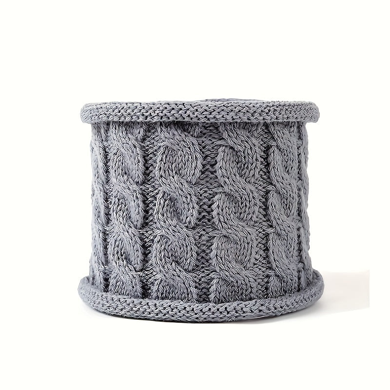 2pcs/set Plain Color Children's Knitted Hat & Neck Scarf For Winter