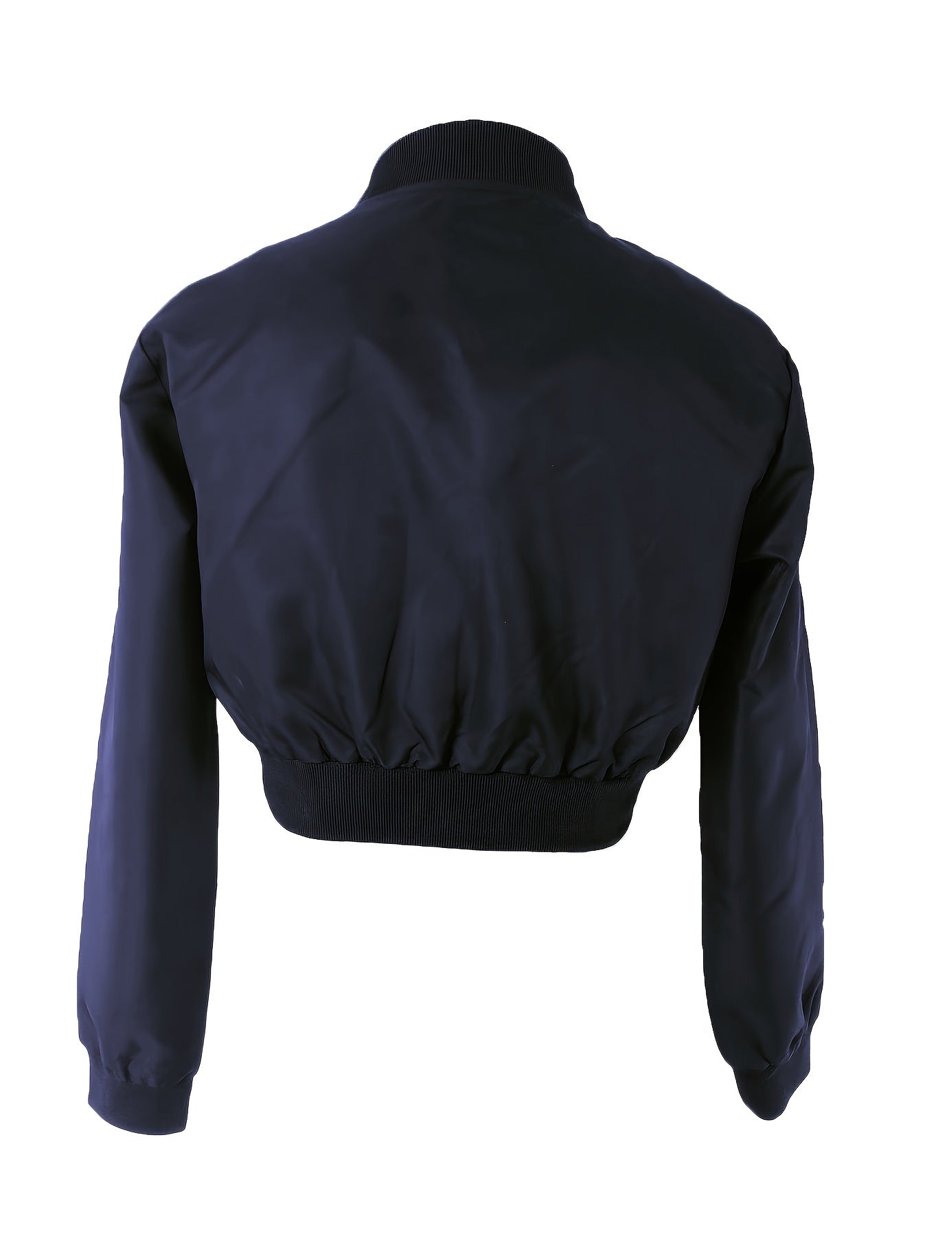 Trendy Solid Crop Jacket - Long Sleeve, Zipper Front, Y2K Inspired, Perfect for Spring & Fall, Women's Fashion Clothing for Casual Daily Wear