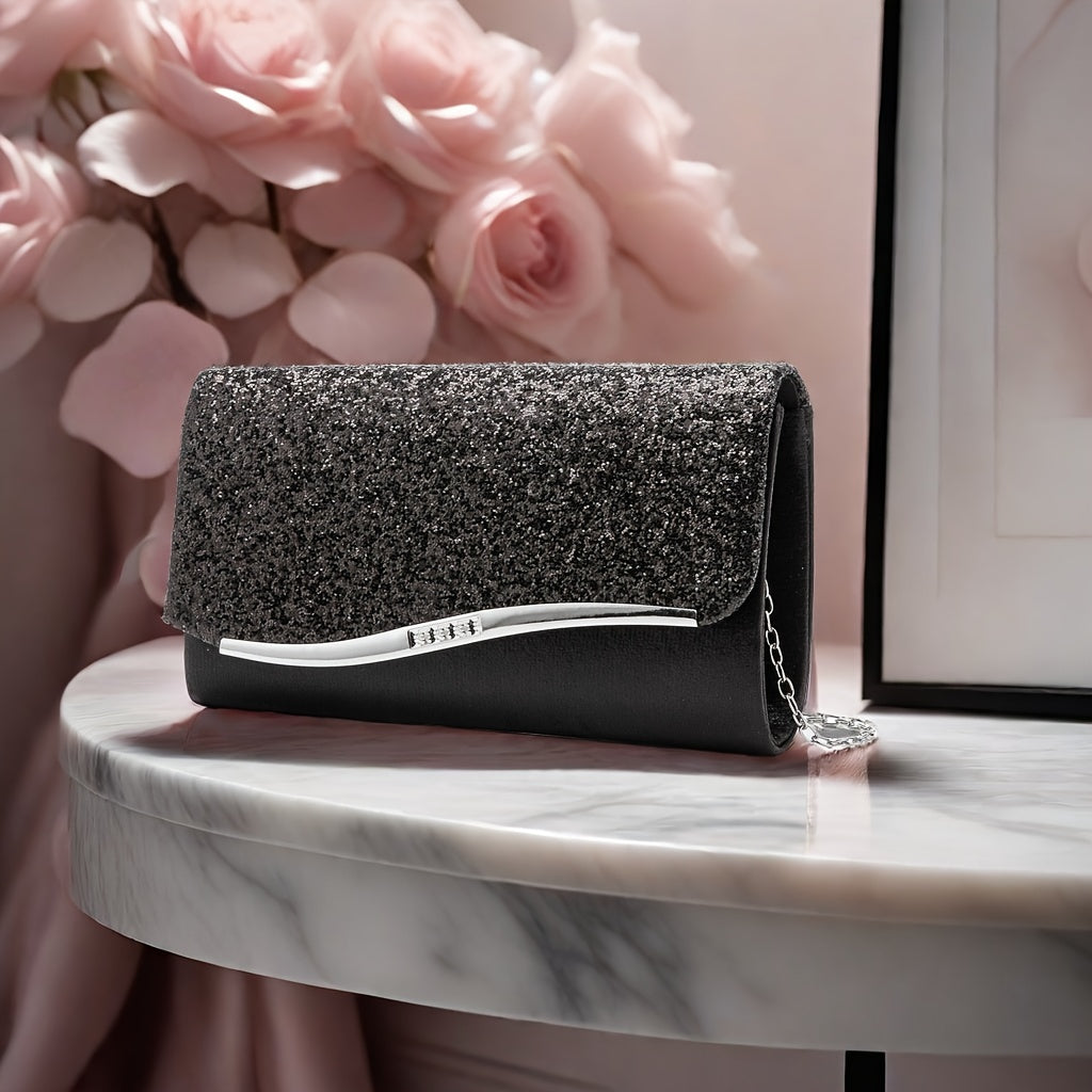 Elegant Ladies Clutch Bag, Sparkling Crystal Evening Purse, Bridal Party Handbag For Prom, Gatherings, Weddings - Chic Party Accessory