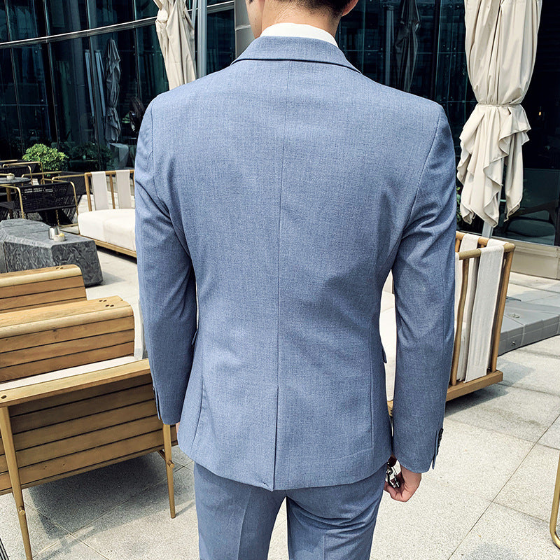 LOVECCR One Piece Dropshipping Men's New Suit Three-Piece Slim-Fit Korean-Style Business Banquet Groom Suit Dress Suit