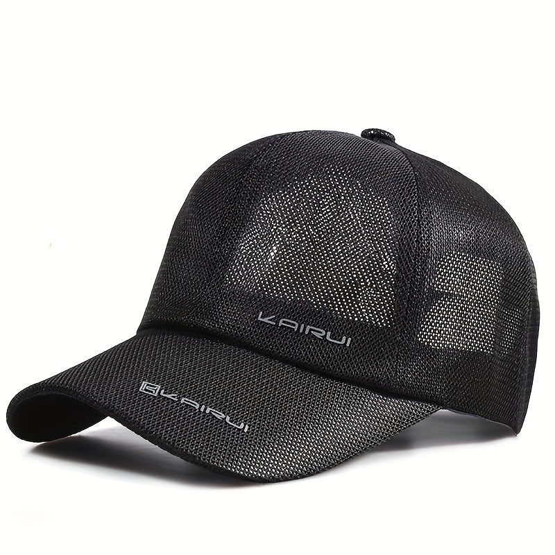 Men's Premium Solid Color Mesh Baseball Cap - Breathable, Lightweight, Adjustable, One-Size-Fits-Most, Casual, Sporty, Summer Essential for Outdoor Activities