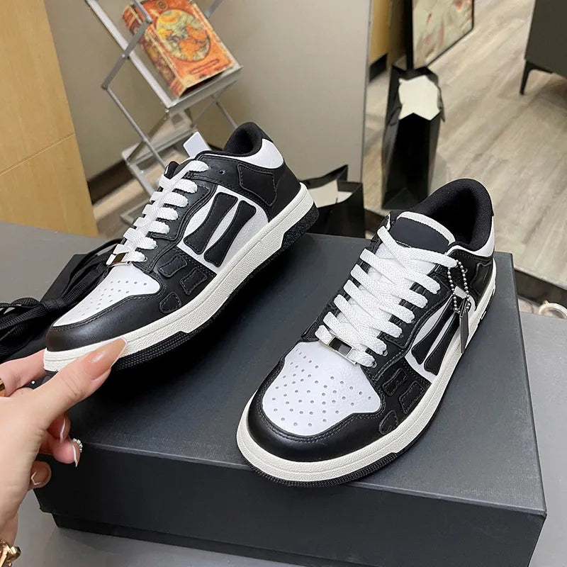 Shoes Running Men women Designer Skel Low Bones Hi Leather Sneakers Luxury Skeleton Blue Red White Black Green Gray Brown couple Original 35-46