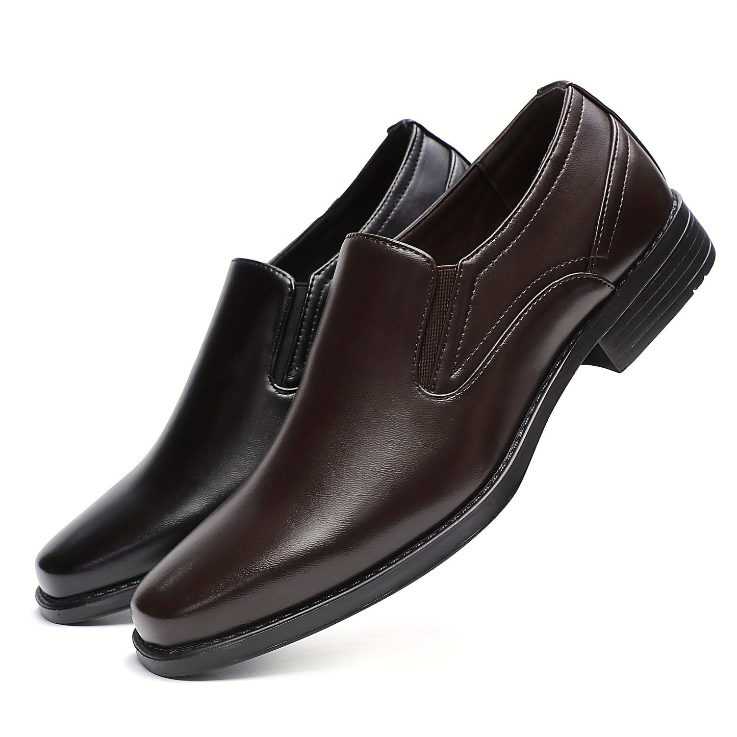 PLUS SIZE Mens Premium Solid Slip-On Dress Shoes - Comfortable & Durable for Business - Breathable, Wear-resistant, Anti-Skid - Perfect for Spring, Summer, and Autumn
