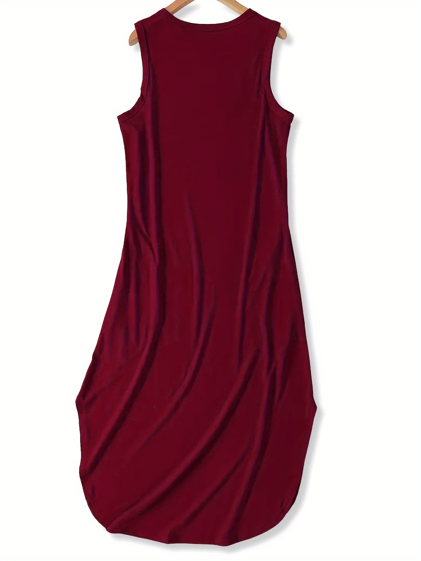 Fleet Wood Mac Print Sleeveless Tee Dress, Casual Tank Dress For Spring & Summer, Women's Clothing
