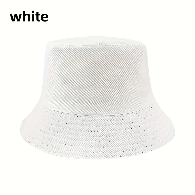 1pc Stylish Unisex Bucket Hat - Double-Sided Sunshade, Plain Color, Versatile, Trendy, and Breathable for Outdoor Vacation Travel, Hiking, and Daily Wear