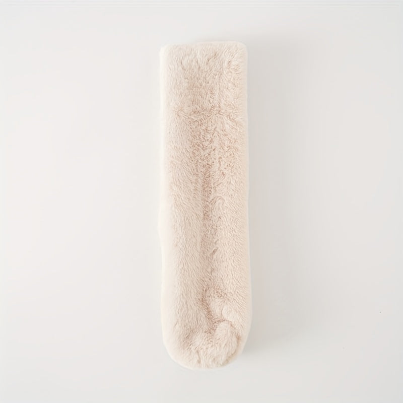 1pc Simple Cute Round Neck Children's Solid Color Fur Scarf For Autumn And Winter