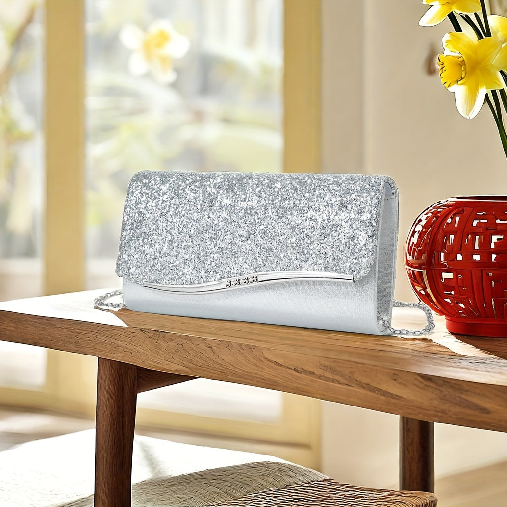 Elegant Ladies Clutch Bag, Sparkling Crystal Evening Purse, Bridal Party Handbag For Prom, Gatherings, Weddings - Chic Party Accessory
