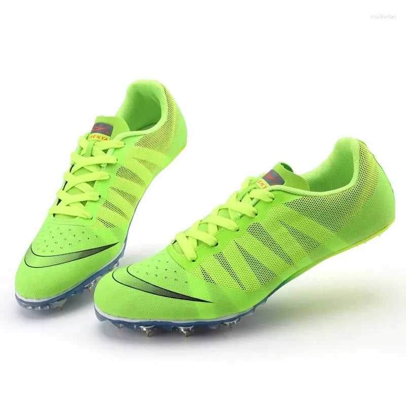 Running Shoes Track And Field For Men Lace Up Slip-resistant Spike Nail Sneakers Teenager Professional Sprint Training
