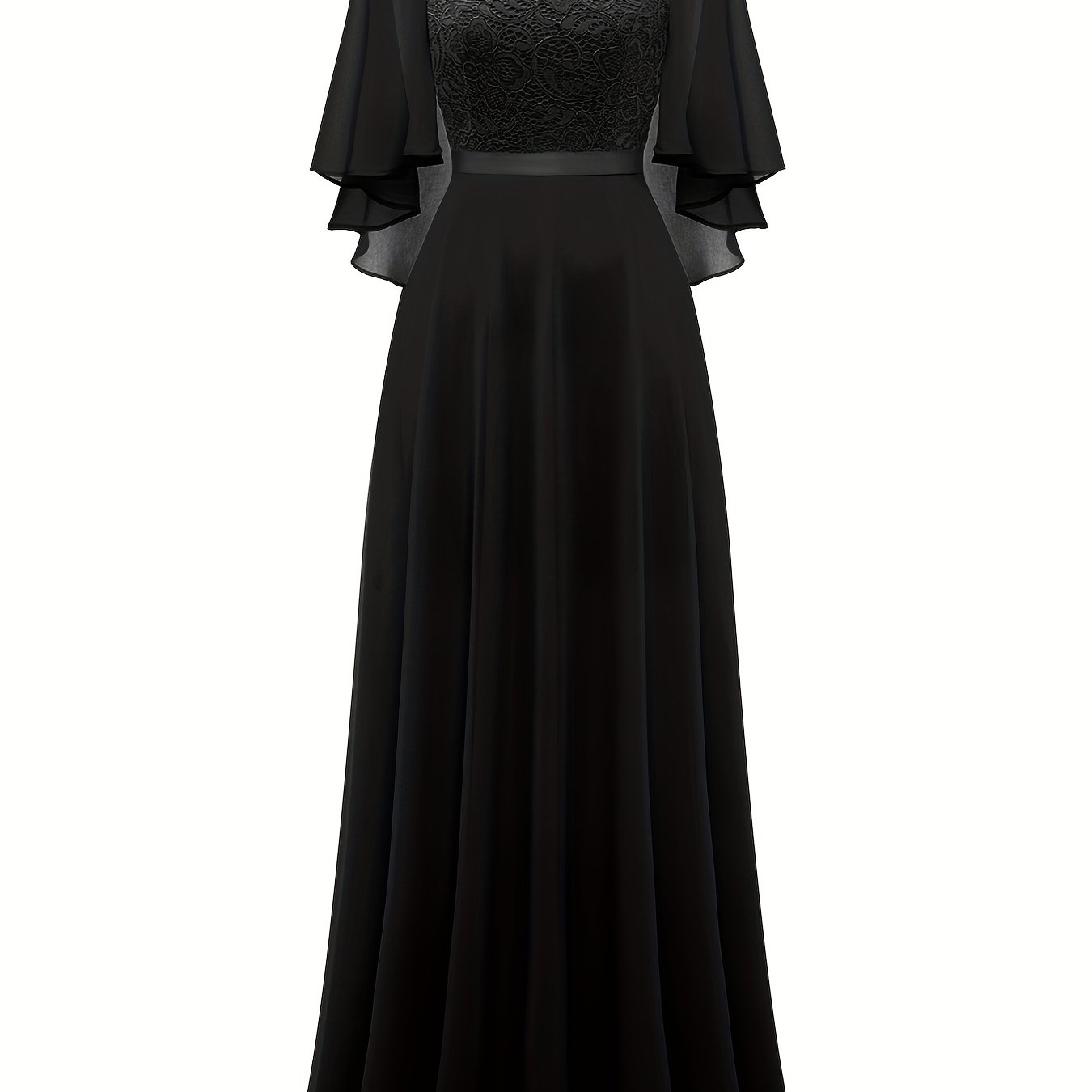 LOVECCR Timeless Solid Lace Aline Bridesmaid Dress - Chic Crew Neckline, Flattering Wedding Party Gown - Premium Womens Fashion
