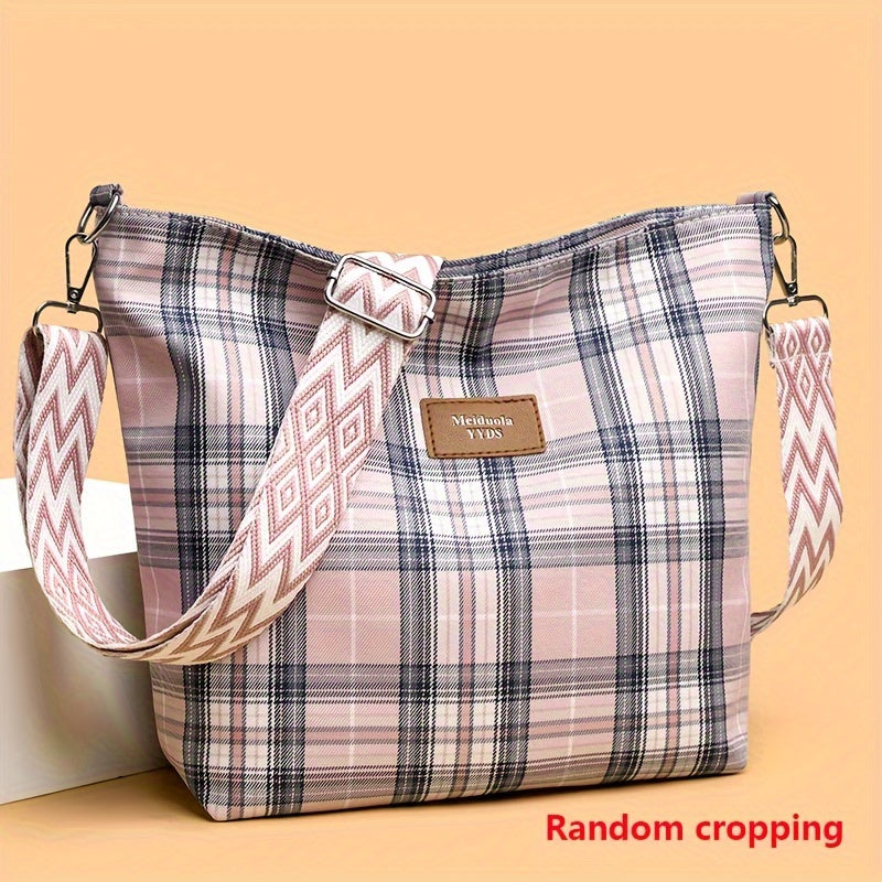 Spacious Elegant Tote Bag - Large Capacity Nylon Shoulder Bag for Women - Wide Strap, Multifunctional, Single-Shoulder, Versatile, Daily Commute, Travel Handbag with Stylish Design
