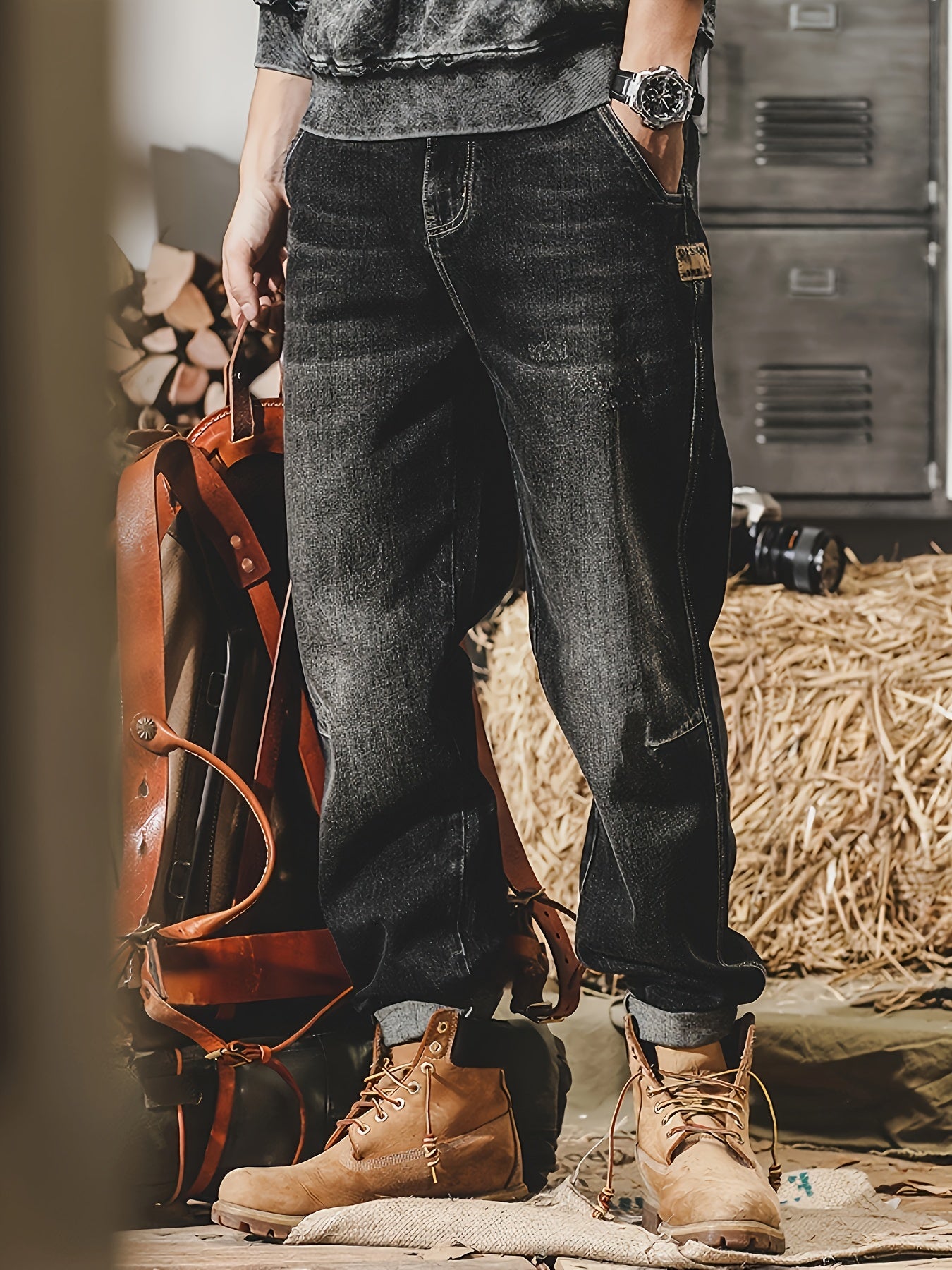 Relaxed Fit Wide Leg Jeans - Men's Comfy Denim Pants with Street Style Fashion - Soft, Breathable, and Stylish Casual Wear for Everyday Comfort