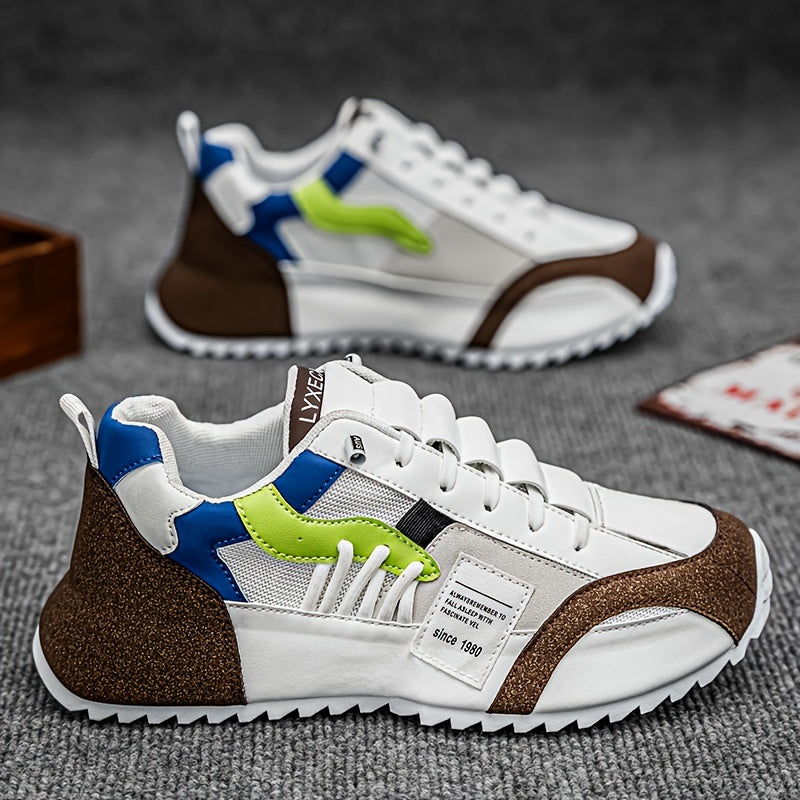 Men's Casual Sneakers - Breathable, Lightweight Sneakers for All Seasons, Lace-Up, Low Top Design with Durable PVC Sole
