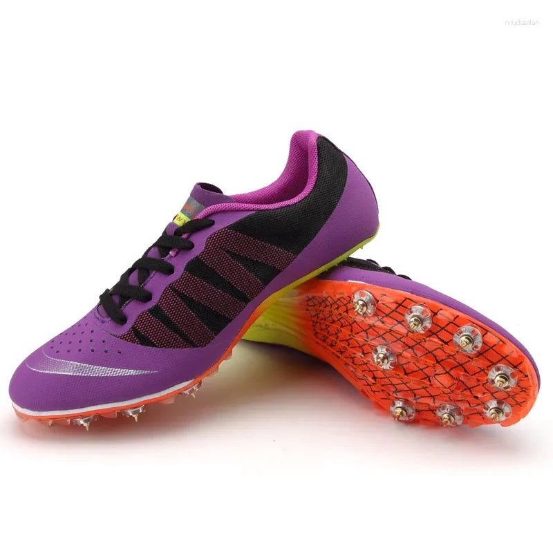 Running Shoes Track And Field For Men Lace Up Slip-resistant Spike Nail Sneakers Teenager Professional Sprint Training