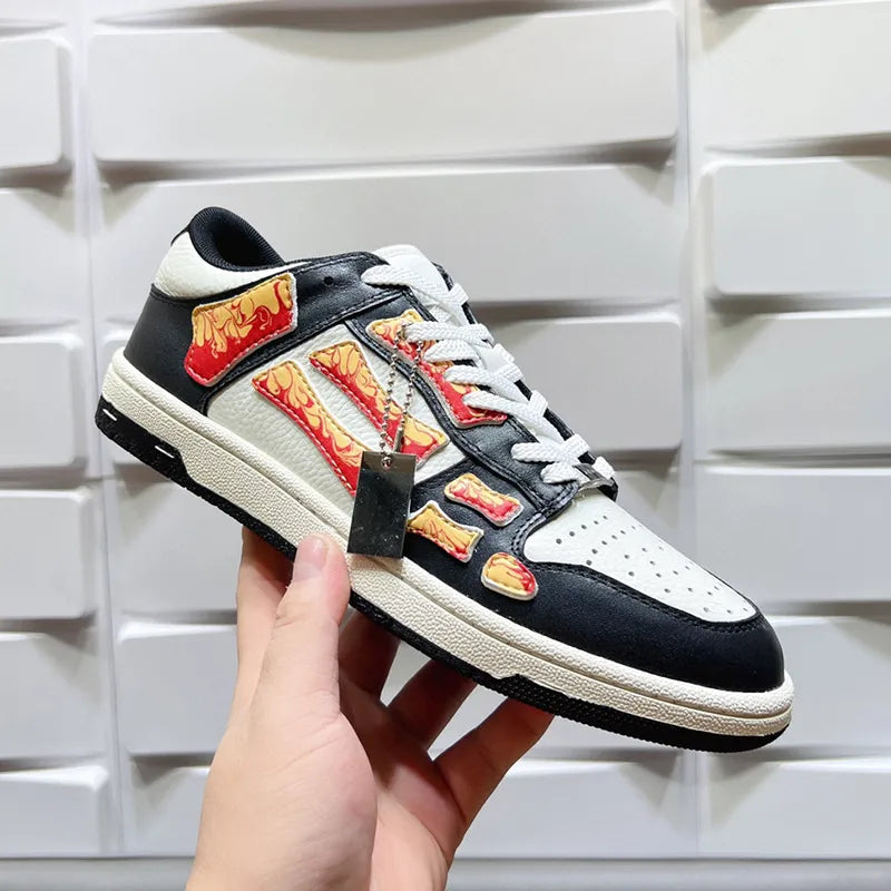 Shoes Running Men women Designer Skel Low Bones Hi Leather Sneakers Luxury Skeleton Blue Red White Black Green Gray Brown couple Original 35-46