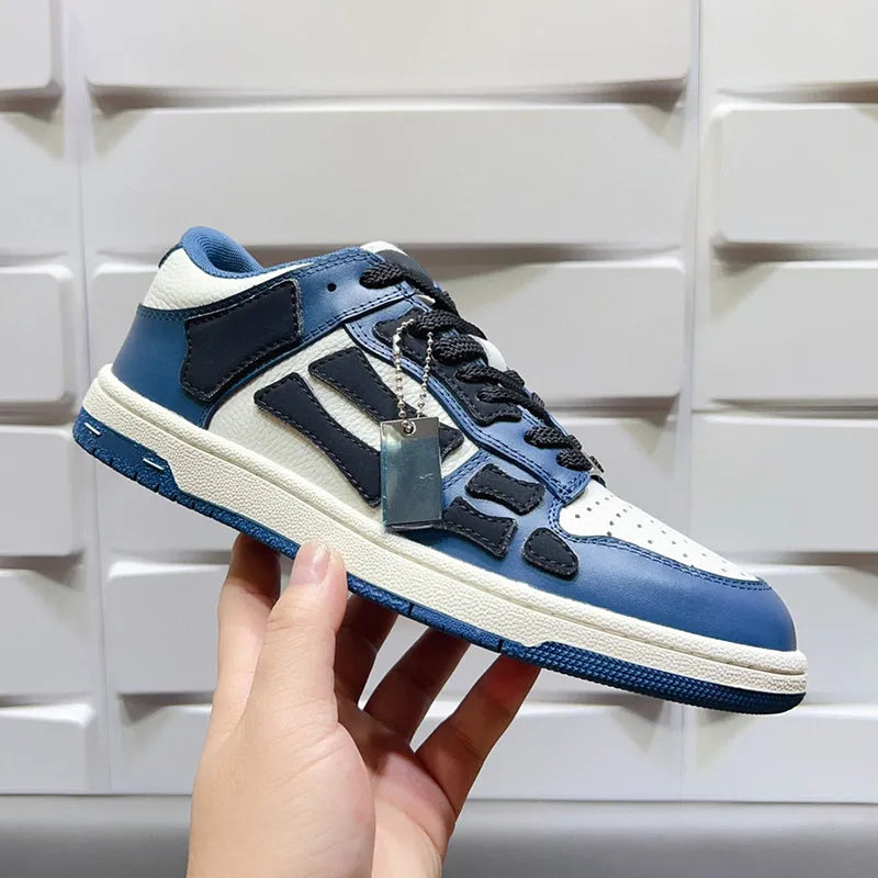 Shoes Running Men women Designer Skel Low Bones Hi Leather Sneakers Luxury Skeleton Blue Red White Black Green Gray Brown couple Original 35-46