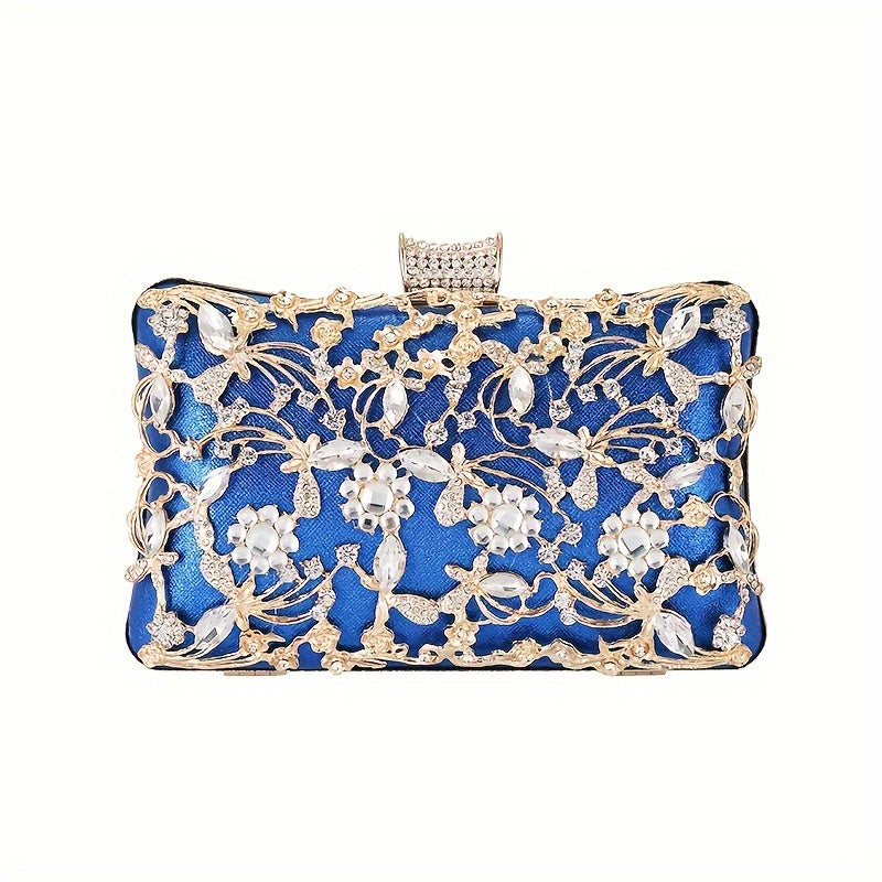 Elegant Rhinestone Evening Bag, Classic Banquet Handbag, Women's Formal Dinner Purse For Wedding Party Prom