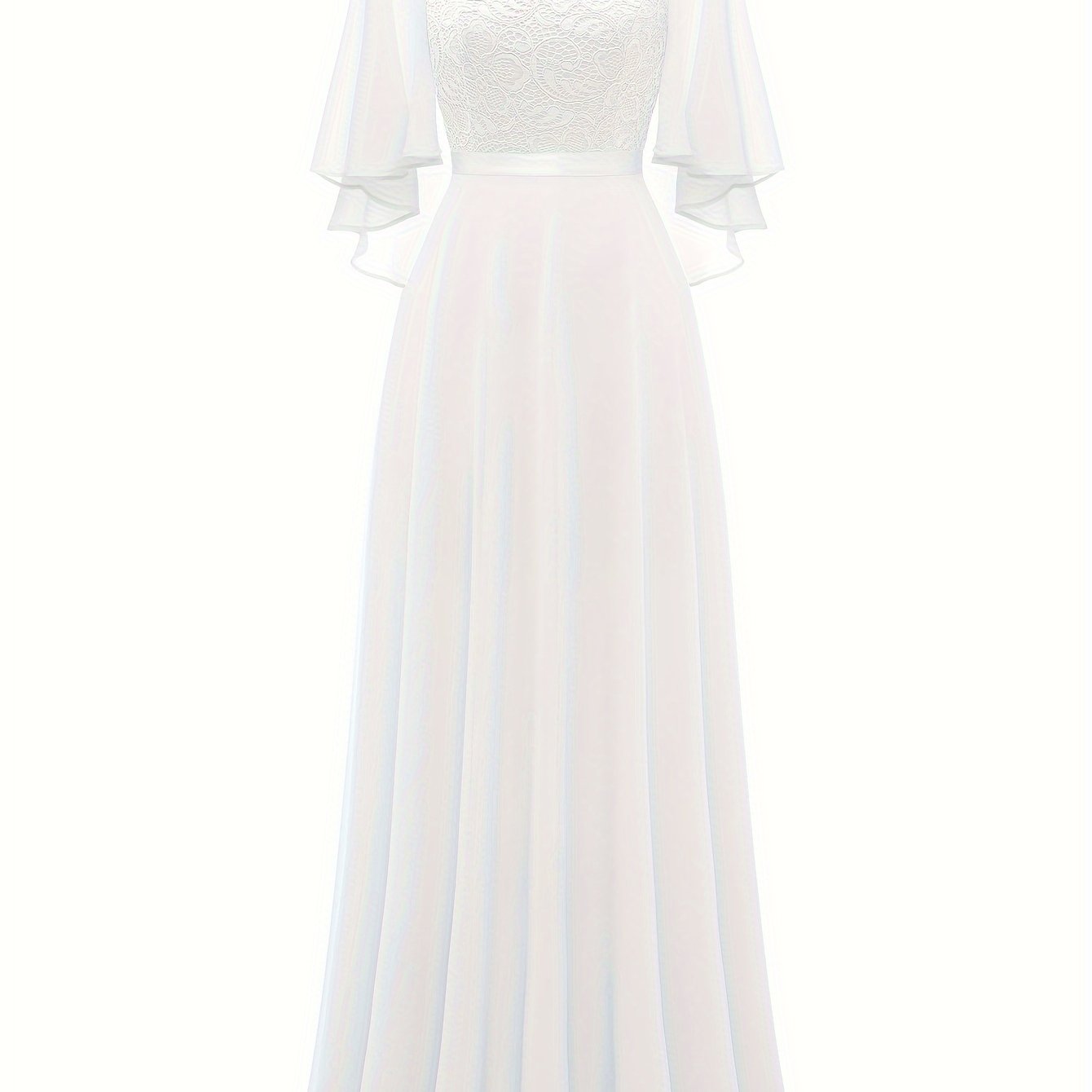 LOVECCR Timeless Solid Lace Aline Bridesmaid Dress - Chic Crew Neckline, Flattering Wedding Party Gown - Premium Womens Fashion