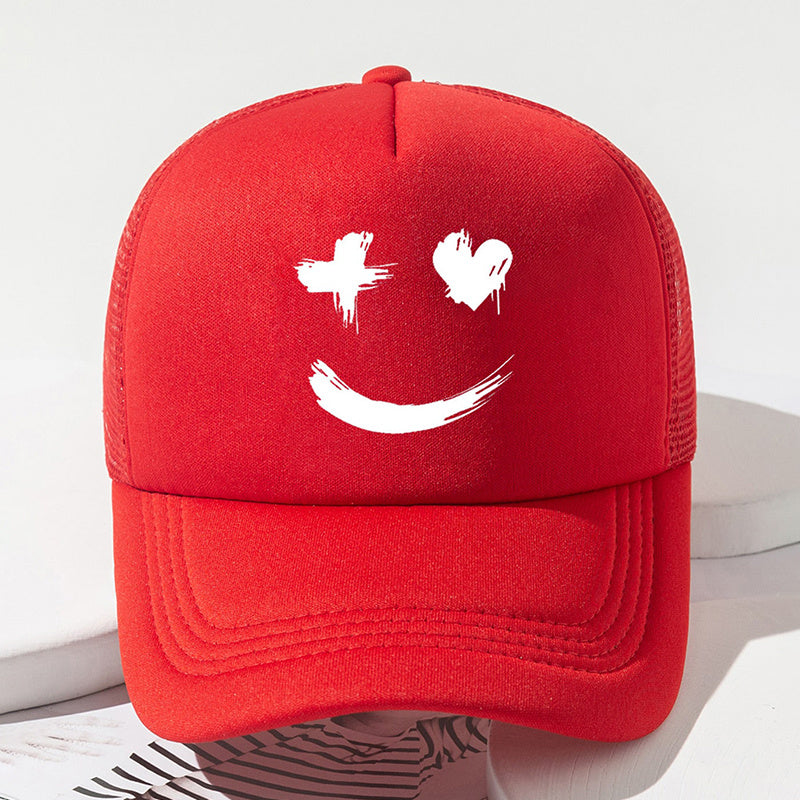 Summer Fun Cartoon Print Baseball Cap - Stylish Mesh Peaked Cap for Men and Women - Breathable, Adjustable, and Sunshade Cap for Outdoor Activities