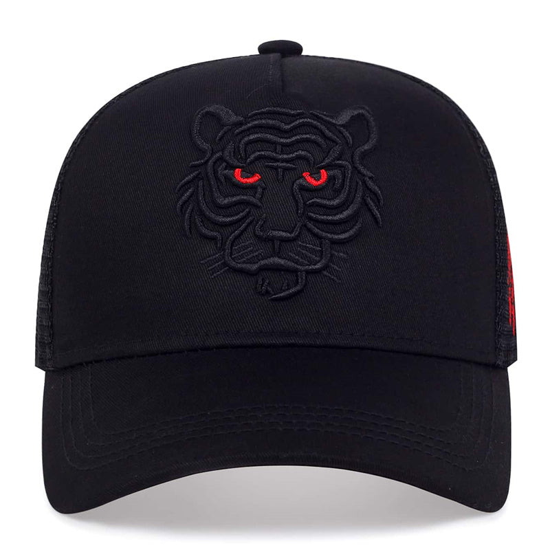 Men's Tiger Embroidery Net Cap Baseball Cap