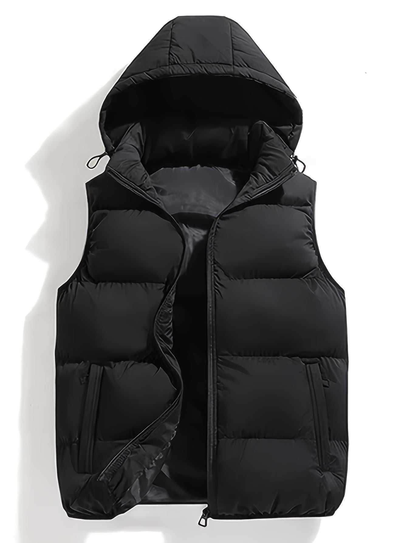 Vibrant Solid Color Zipper Hooded Vest - Water-Resistant, Casual, Pockets, Drawstring, Sleeveless, Windbreaker Outwear for Fall & Winter - Women's Comfortable Clothing for Daily Wear