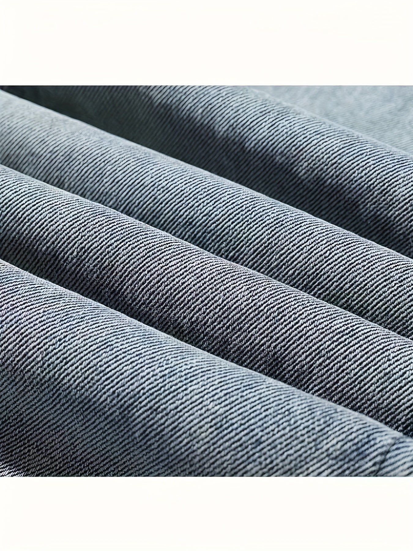 Men's Street Style Loose Fit Denim Jeans - Washed Solid Color Extra Long Straight Leg Trousers, Cotton 75%, Polyester 25%, Non-Stretch, All-Season Woven Fabric