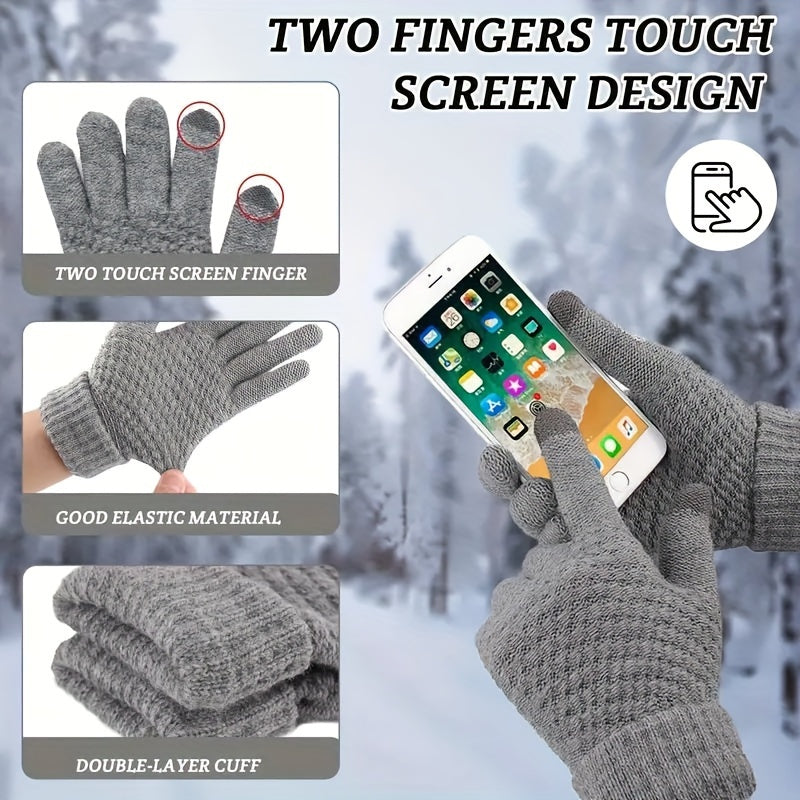 Cozy Winter Hat Scarf Gloves Set: Keep Warm in Style with Our Knit Accessories - Perfect for Outdoor Adventures
